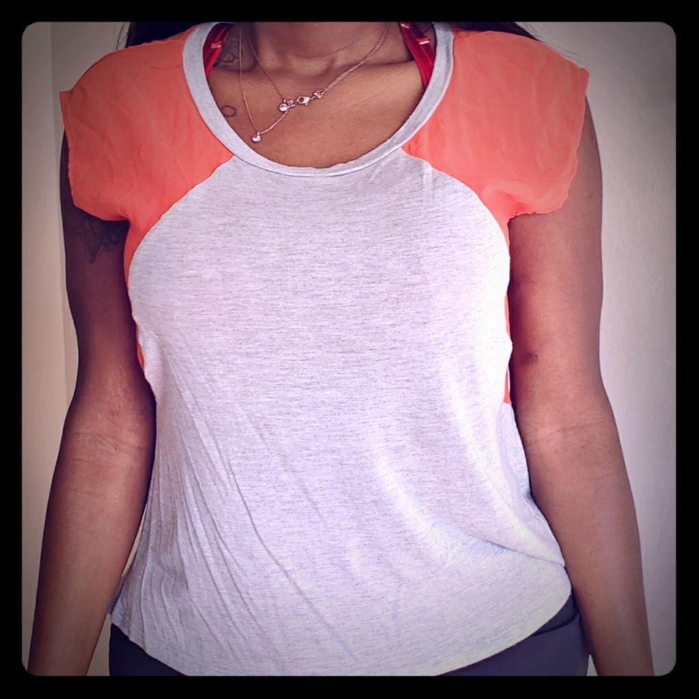 Jersey and chiffon like shirt
